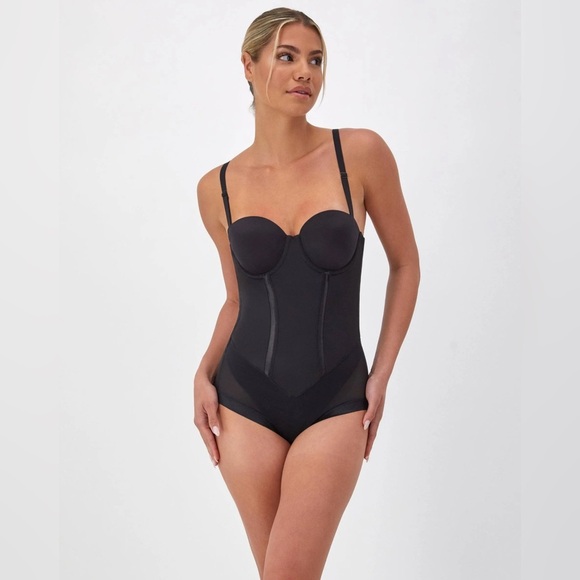 Maidenform Women's Firm Tummy-control Easy Up Strapless Bodysuit Size 40DD Black - Picture 2 of 13